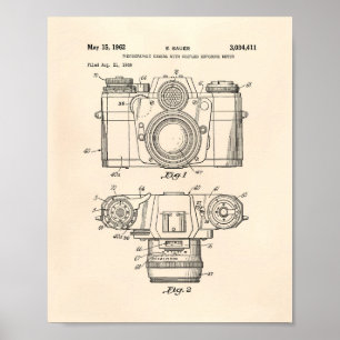 Póster Cámara fotográfica 1959 Patent Art - Peper antiguo