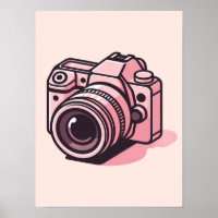Cámara réflex digital personalizada de moda rosa F
