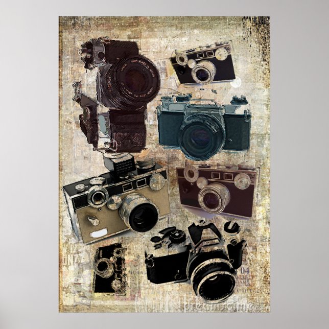 Póster cámara retro de fotografía de fotógrafo con proble (Frente)