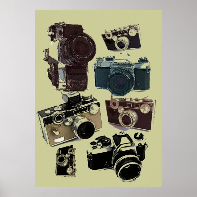 Póster cámara retro de fotografía de fotógrafo con proble (Frente)