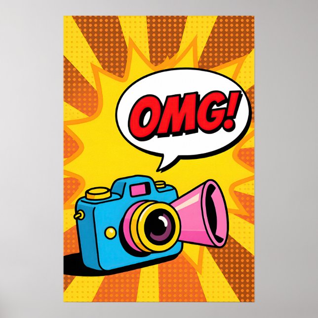 Póster Cámara Retro Pop Art (Frente)