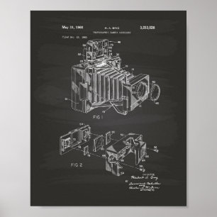 Póster Cámara Vintage 1966 Patent Art - Chalkboard
