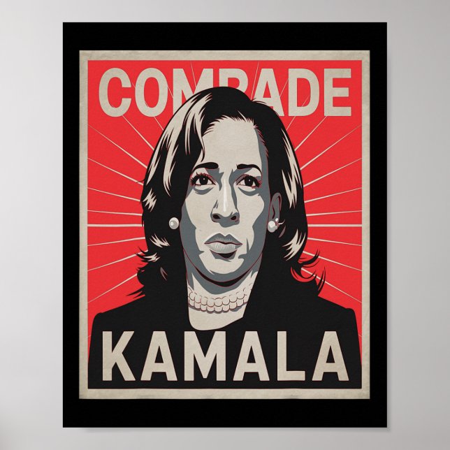 Póster Camarada Kamala Shirt Divertido político llevando  (Frente)