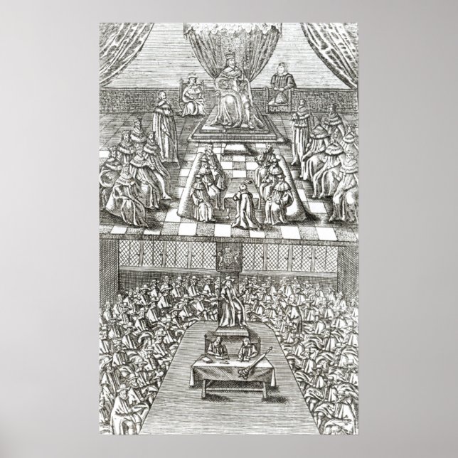 Póster Cámaras del Parlamento en 1640 (Frente)