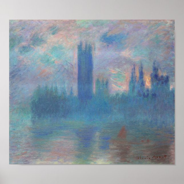Póster Cámaras del Parlamento (Londres), Monet (Frente)
