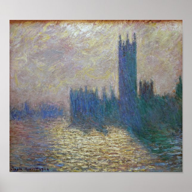 Póster Cámaras del Parlamento (Londres), Monet (Frente)