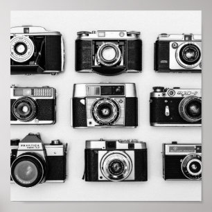 Póster Cámaras en blanco y negro