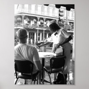 Póster Camarera en Cafe' du Monde New Orleans, Luisiana