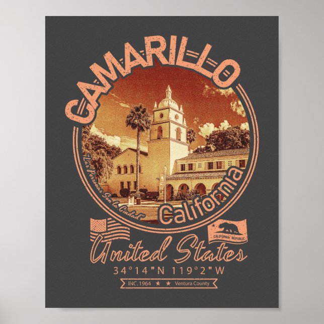 PÓSTER CAMARILLO CALIFORNIA - CAMARILLO CA (Frente)