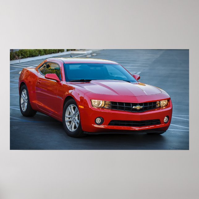 Póster Camaro de Chevrolet Rojo 2013 (Frente)