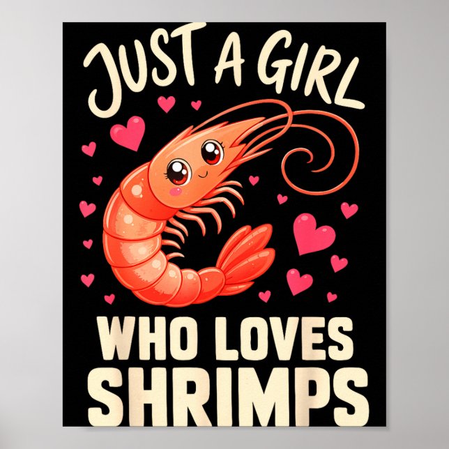 Póster Camarones de niña mariscos cajún  (Frente)