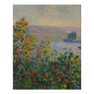 Póster Camas de flores en Vétheuil - Claude Monet