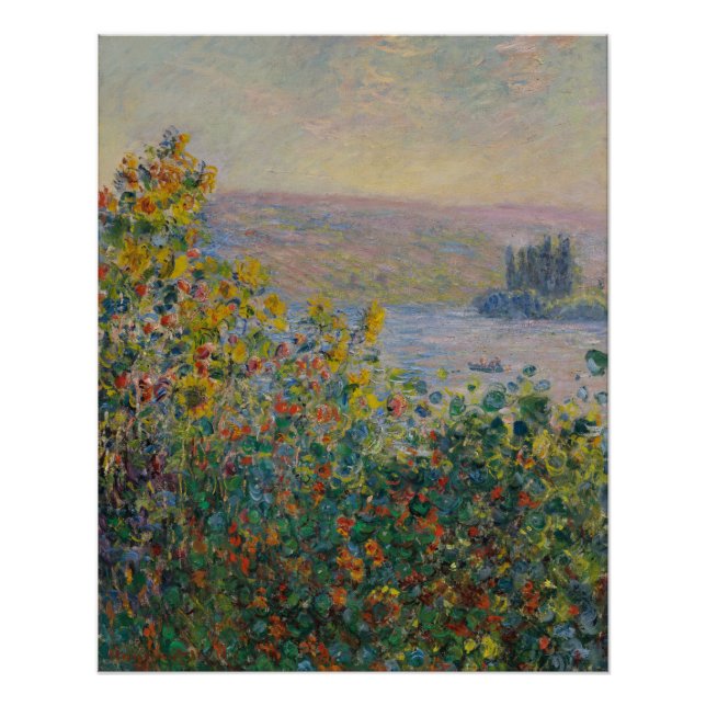 Póster Camas de flores en Vétheuil - Claude Monet (Anverso)