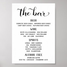 Póster Cambiar caligrafía de letra Rótulo de menú de barr