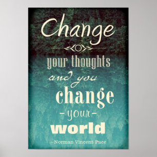 Póster Cambie su poster de motivación de los pensamientos