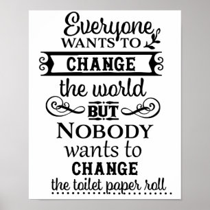 Póster Cambio de aspecto de lino bronceado el papel higié