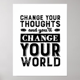 Póster Cambio inspirador de opinión cambio de mundo