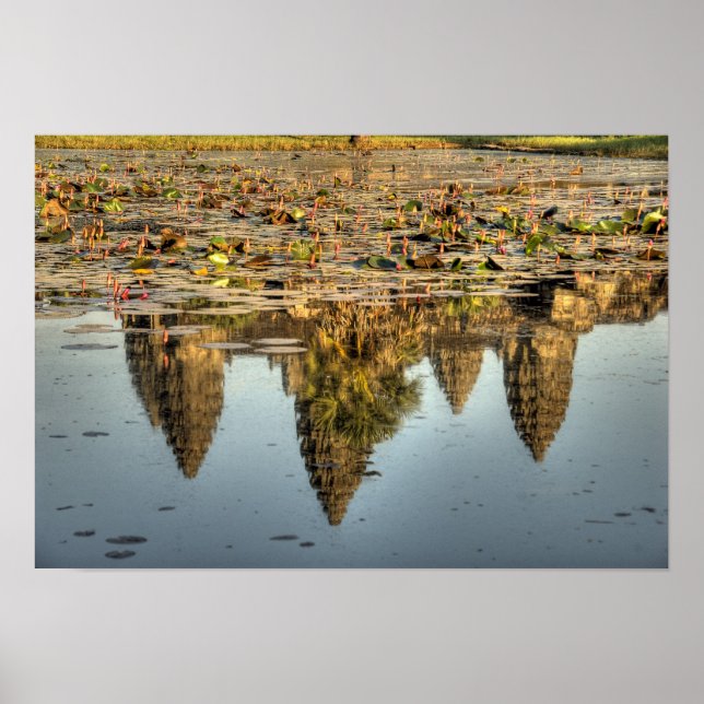 Póster Camboya, Angkor Wat. Reflejo del templo (Frente)