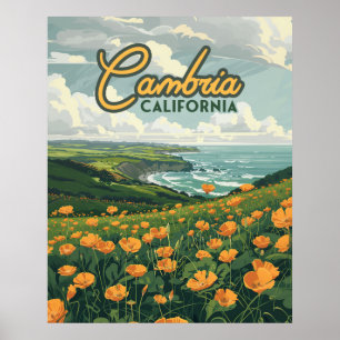 Póster Cambria California Poppies Flores Costa del Pacífi