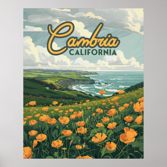 Póster Cambria California Poppies Flores Costa del Pacífi (Frente)