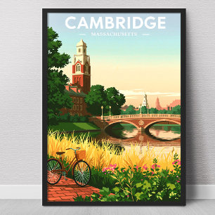Póster Cambridge Massachusetts Antiguo