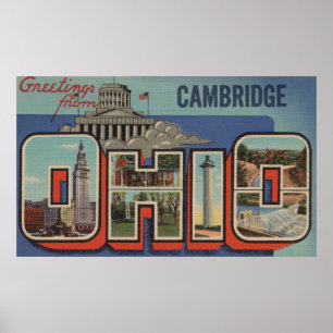 Póster Cambridge, Ohio - Escenas de letras grandes