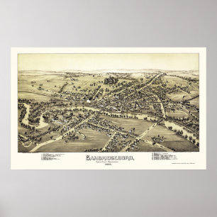 Póster Cambridgeboro, Mapa Panorámico PA - 1895