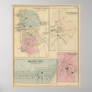 Póster Camden, Atlantic City, Woodbury, acebo del Mt