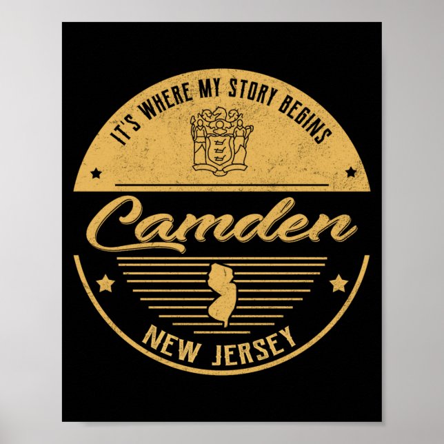 Póster Camden New Jersey Its Where My Story Begins _1  (Frente)