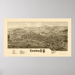 Póster Camden, NY Panoramic Map - 1885