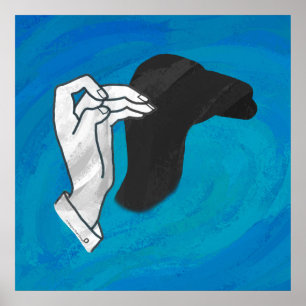 Póster Camello De Sombra En Azul