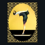 Póster Cameo Art Deco<br><div class="desc">He tomado una imagen vintage y sacado el fondo original e hice uno propio en oro y negro y con un patrón de arte deco. Este es un poster encantador o una impresión para tu pared en casa o podría ser usada para artesanías. Elija del menú lateral el tamaño que...</div>