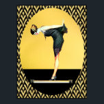 Póster Cameo Art Deco<br><div class="desc">He tomado una imagen vintage y sacado el fondo original e hice uno propio en oro y negro y con un patrón de arte deco. Este es un poster encantador o una impresión para tu pared en casa o podría ser usada para artesanías. Elija del menú lateral el tamaño que...</div>