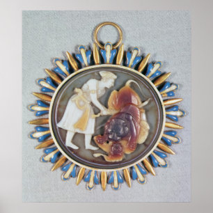 Póster Cameo depicting Emperor Shah Jahan killing lion