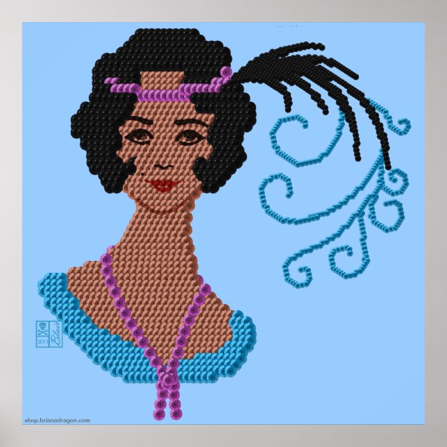 Póster Cameo, mujer de Flapper veneciana de los años 20 (Frente)