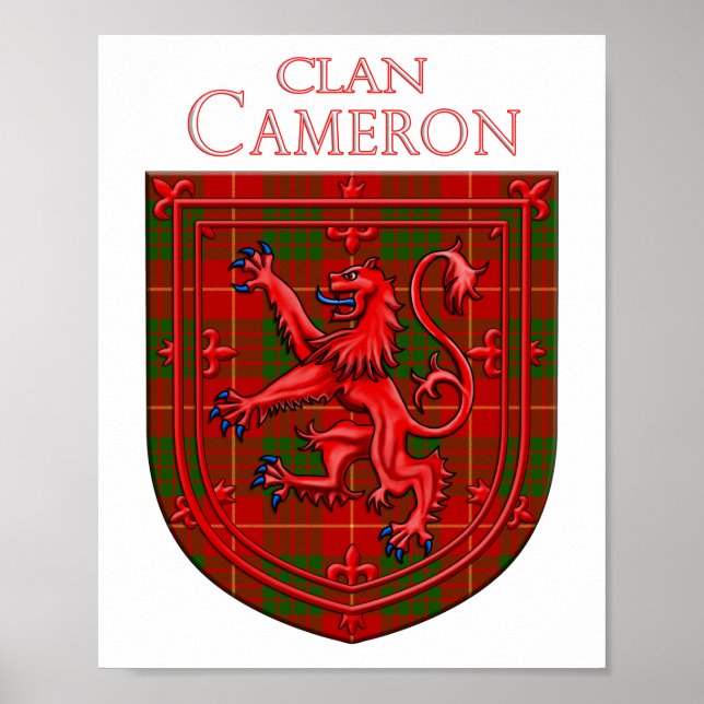 Póster Cameron Tartan Scottish Plaid Lion Rampant (Frente)