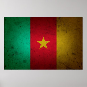 Póster Camerún Bandera gruesa textura camerunesa