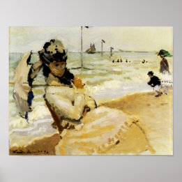 Póster Camille en la playa de Trouville