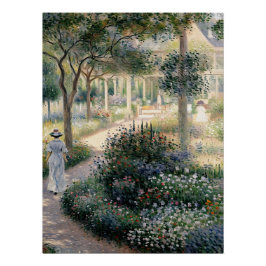 Póster Camille Monet en el jardín de Argenteuil