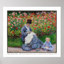 Póster Camille Monet y un niño Bella Artes 1875