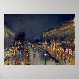 Póster Camille Pissarro Boulevard Montmartre de noche