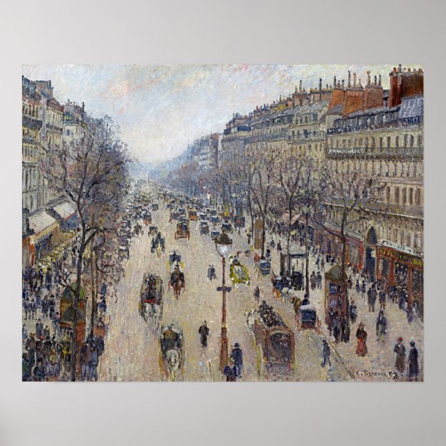 Póster Camille Pissarro - Boulevard Montmartre, mañana (Frente)