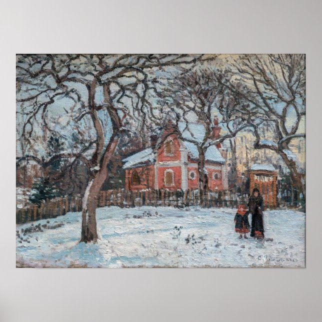 Póster Camille Pissarro - Chataigniers a Louvecienne (Frente)