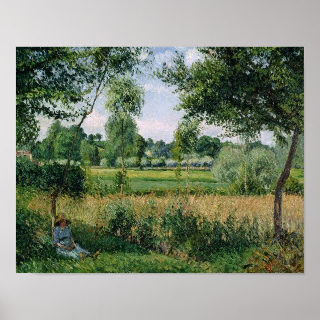 Póster Camille Pissarro - Efecto solar matutino, Eragny (Frente)