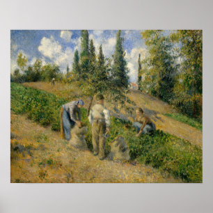 Póster Camille Pissarro el   la cosecha, Pontoise