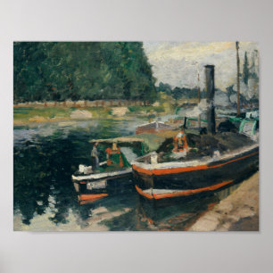 Póster Camille Pissarro - gabarras en Pontoise