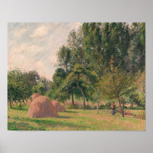 Póster Camille Pissarro - Haystacks, mañana, Eragny