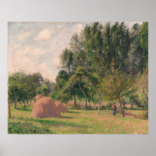 Póster Camille Pissarro  Haystacks, Mañana, Eragny