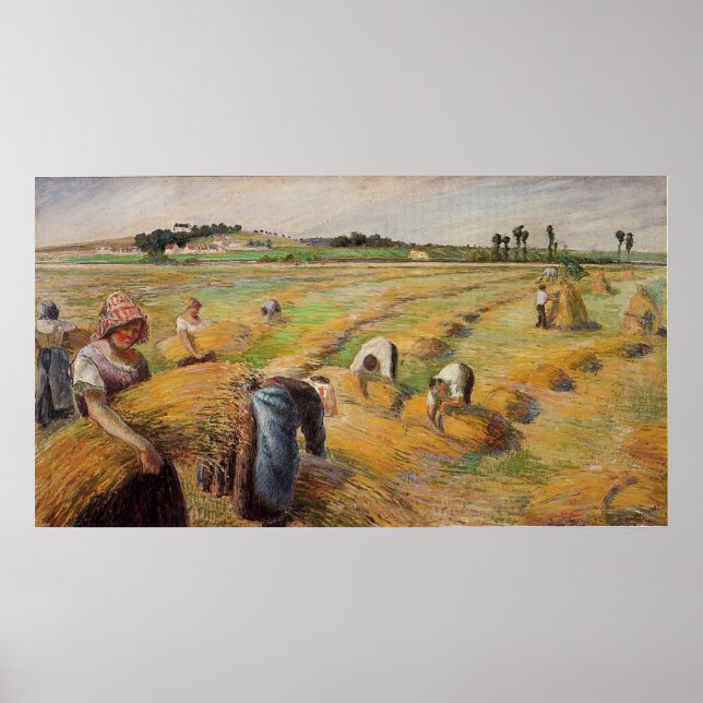 Póster Camille Pissarro - La Granja de Grano de Grano de  (Frente)