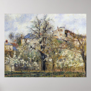 Póster Camille Pissarro - Orchard con Árboles Flores 1877